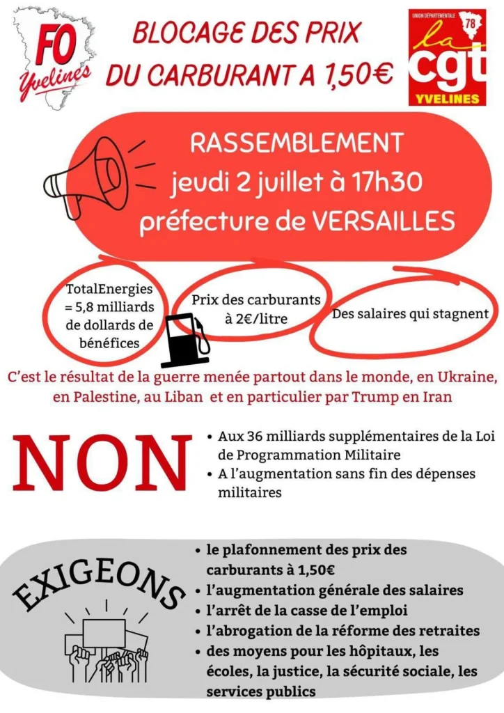Blocage des prix du carburant à 1,50 €