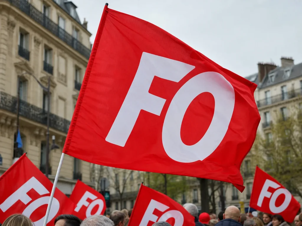 Drapeaux Force Ouvrière à Paris